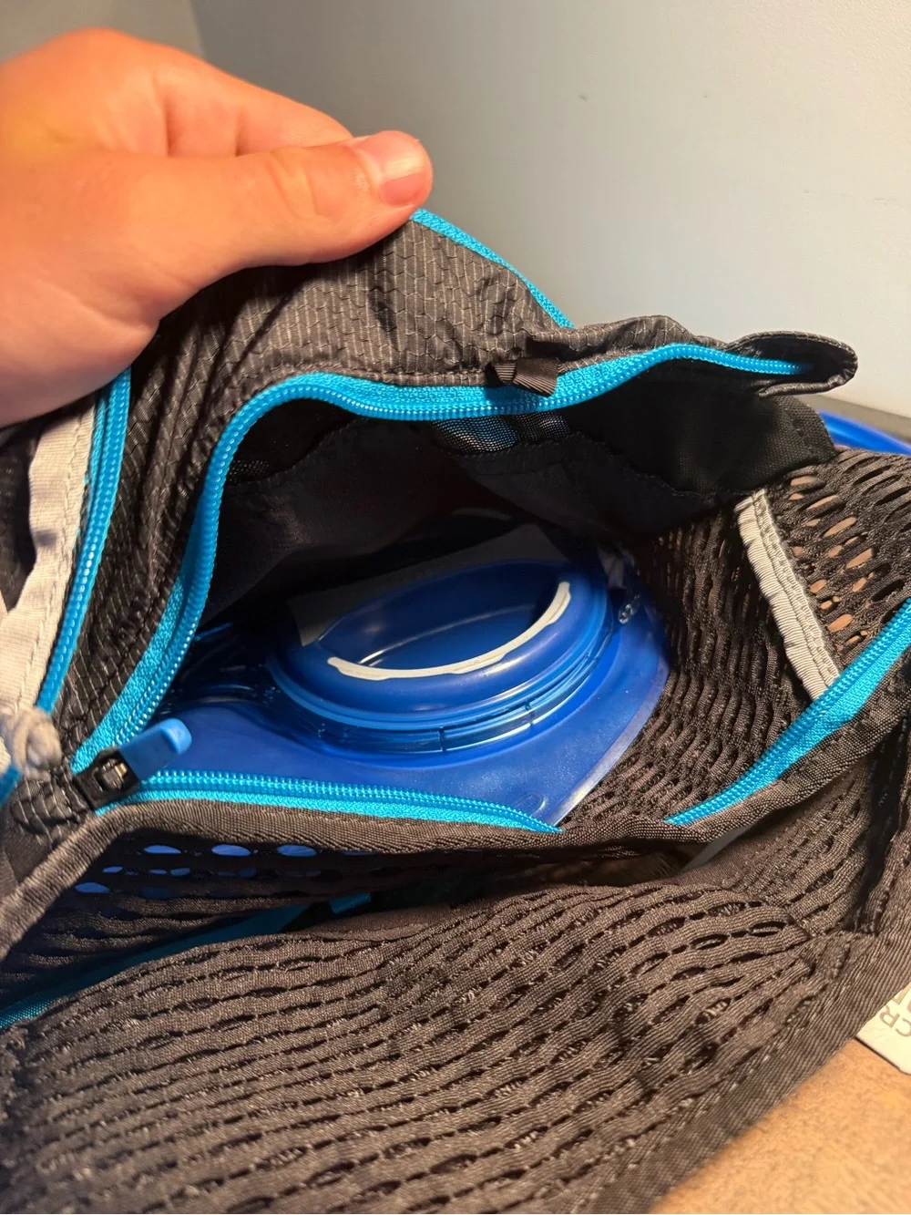 CamelBak Black Backpack with Blue Accents and Hydration Tube